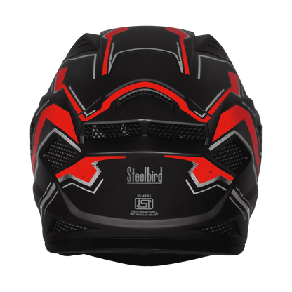 STEELBIRD Sbh 25 Sharp Spirit Black Red Full Face Helmet