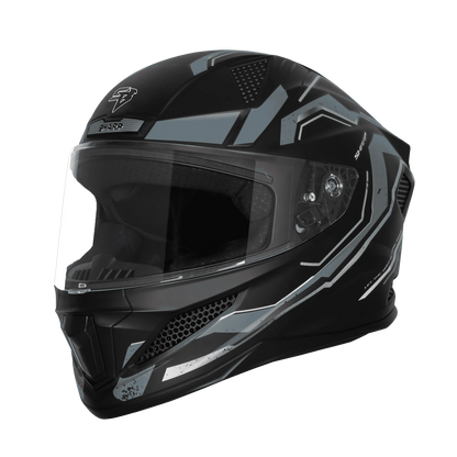 STEELBIRD Sbh 25 Sharp Spirt Black Grey Full Face Helmet
