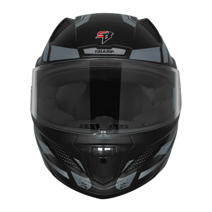 STEELBIRD Sbh 25 Sharp Spirt Black Grey Full Face Helmet