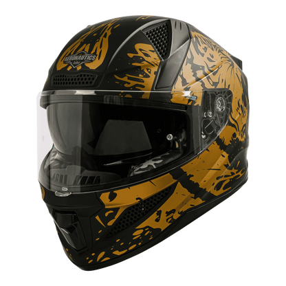 STEELBIRD Sbh 25 Tiger Black Gold Full Face Helmet