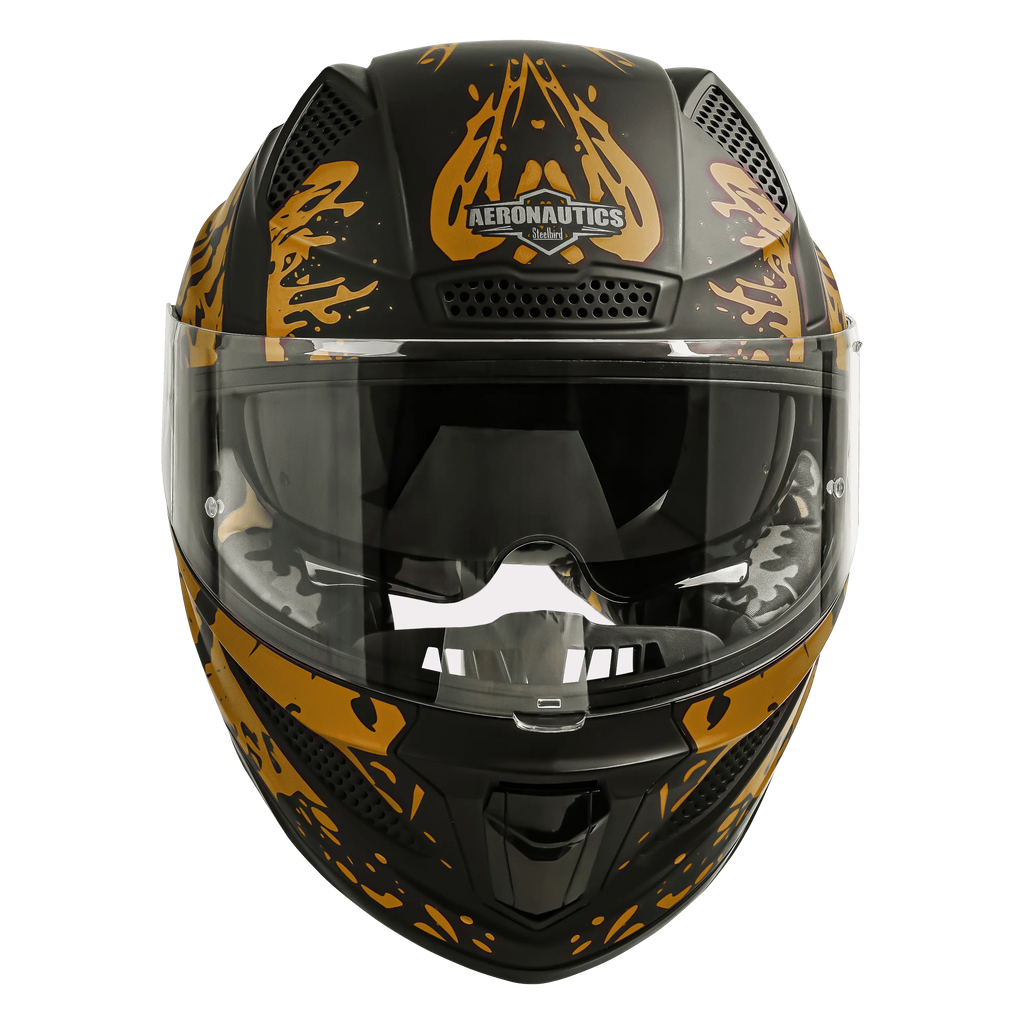 STEELBIRD Sbh 25 Tiger Black Gold Full Face Helmet