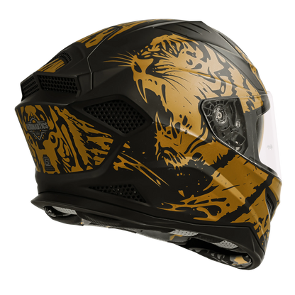 STEELBIRD Sbh 25 Tiger Black Gold Full Face Helmet