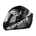 STEELBIRD Sbh 34 Iss R Sports Glsy Black Grey Full Face Helmet
