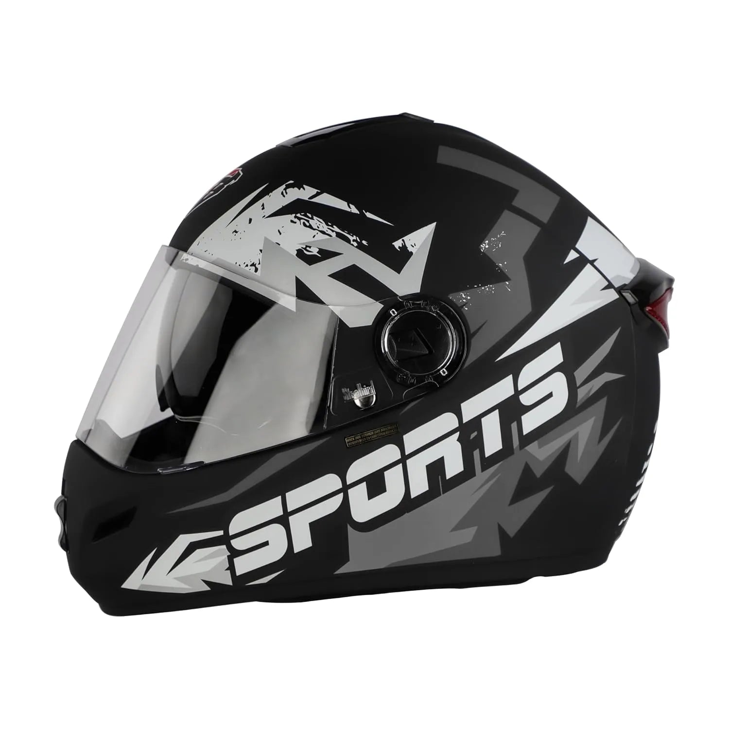 STEELBIRD Sbh 34 Iss R Sports Glsy Black Grey Full Face Helmet