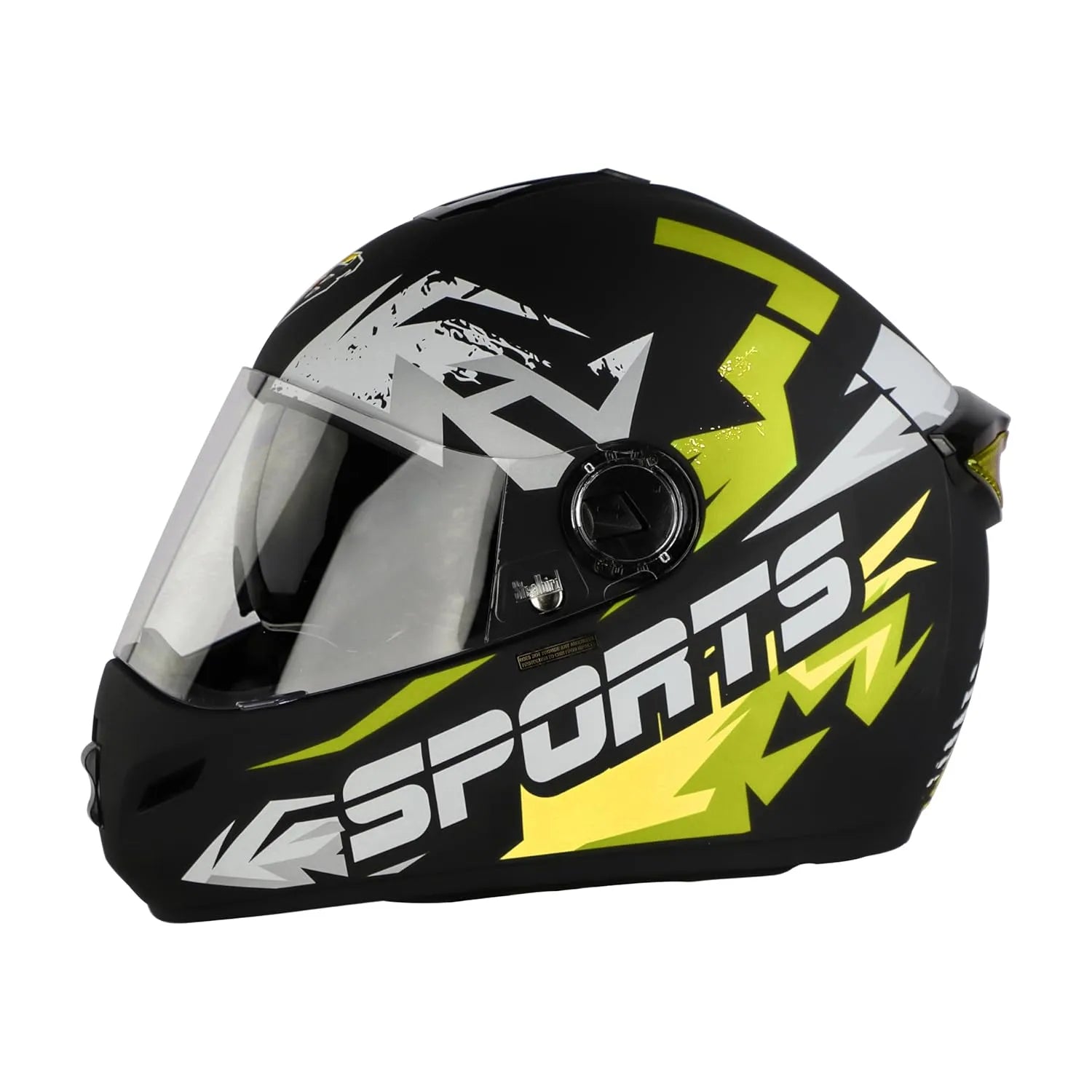 STEELBIRD Sbh 34 Iss R Sports Glsy Blackneon Full Face Helmet