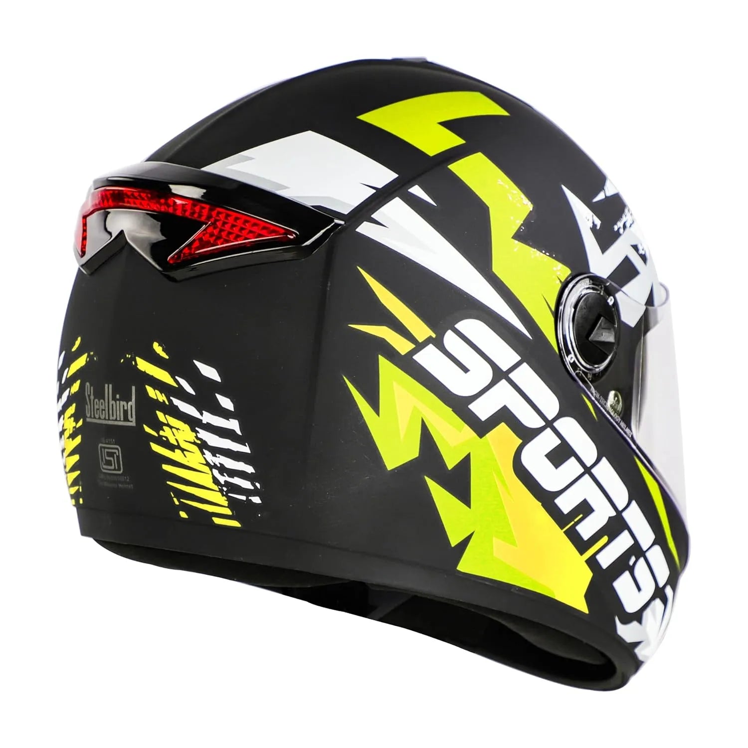 STEELBIRD Sbh 34 Iss R Sports Glsy Blackneon Full Face Helmet