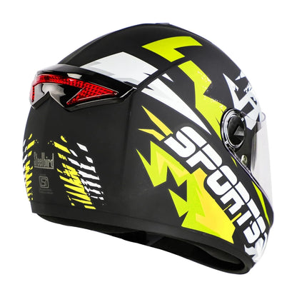STEELBIRD Sbh 34 Iss R Sports Glsy Blackneon Full Face Helmet