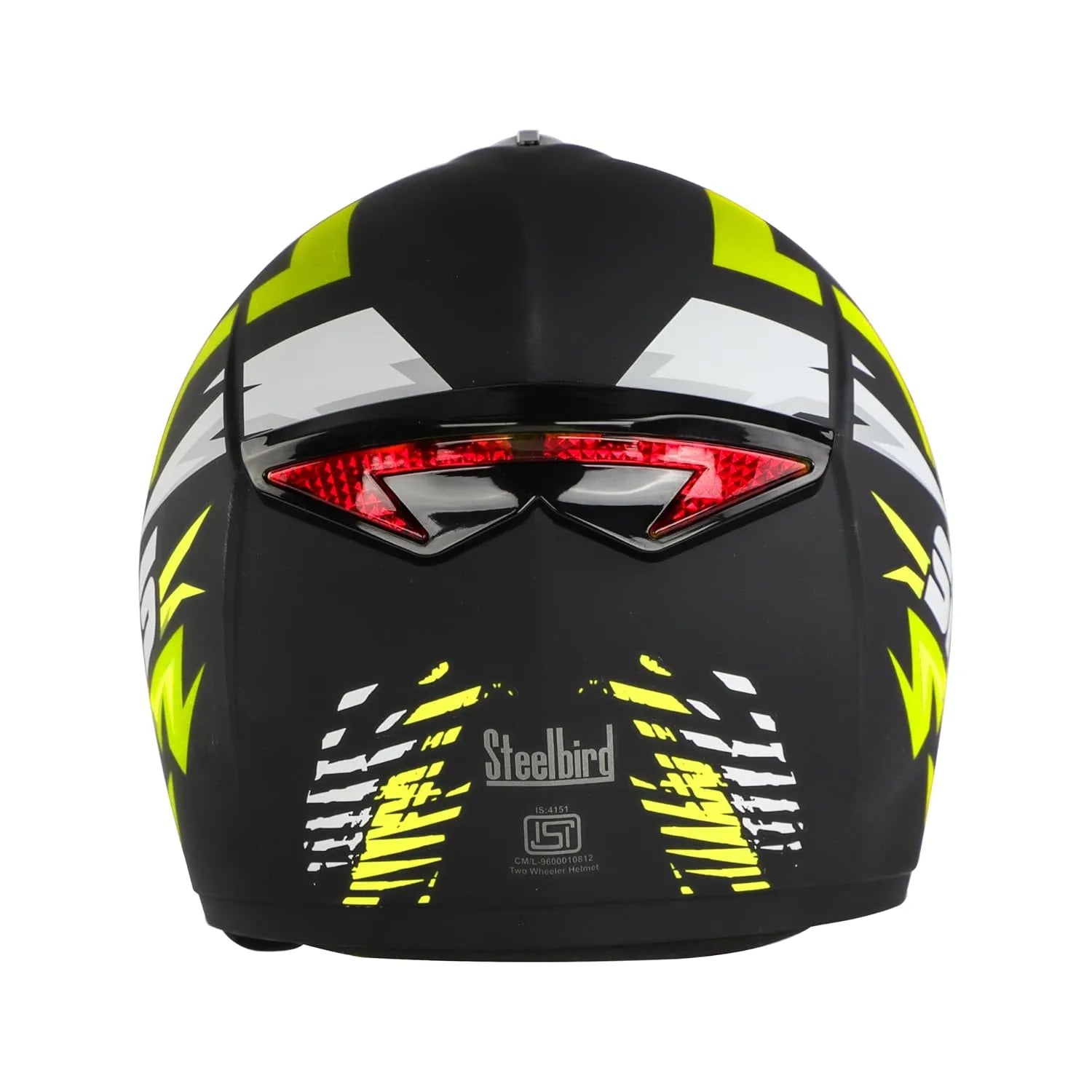 STEELBIRD Sbh 34 Iss R Sports Glsy Blackneon Full Face Helmet
