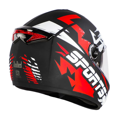 STEELBIRD Sbh 34 Iss R Sports Glsy Black Red Full Face Helmet