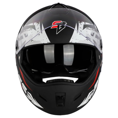 STEELBIRD Sbh 34 Iss R Sports Glsy Black Red Full Face Helmet