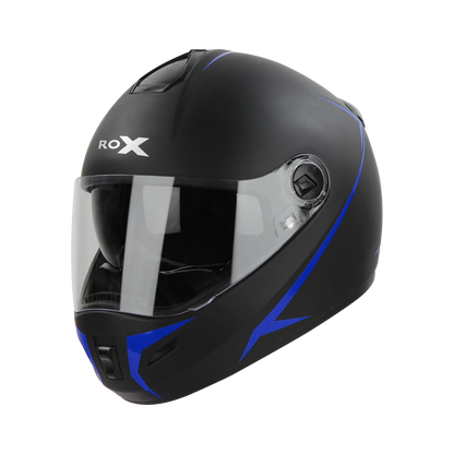 STEELBIRD Sbh 34 Rox Iss R Dashing Blue Full Face Helmet