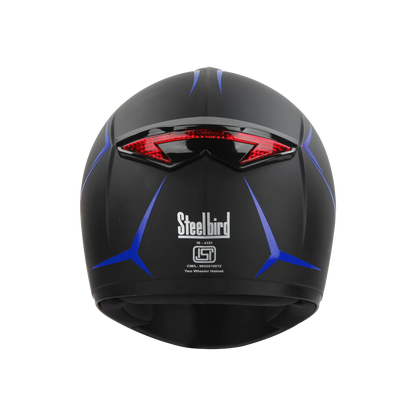STEELBIRD Sbh 34 Rox Iss R Dashing Blue Full Face Helmet