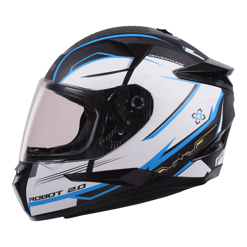 STEELBIRD Sbh 35 Robot Black Blue Full Face Helmet