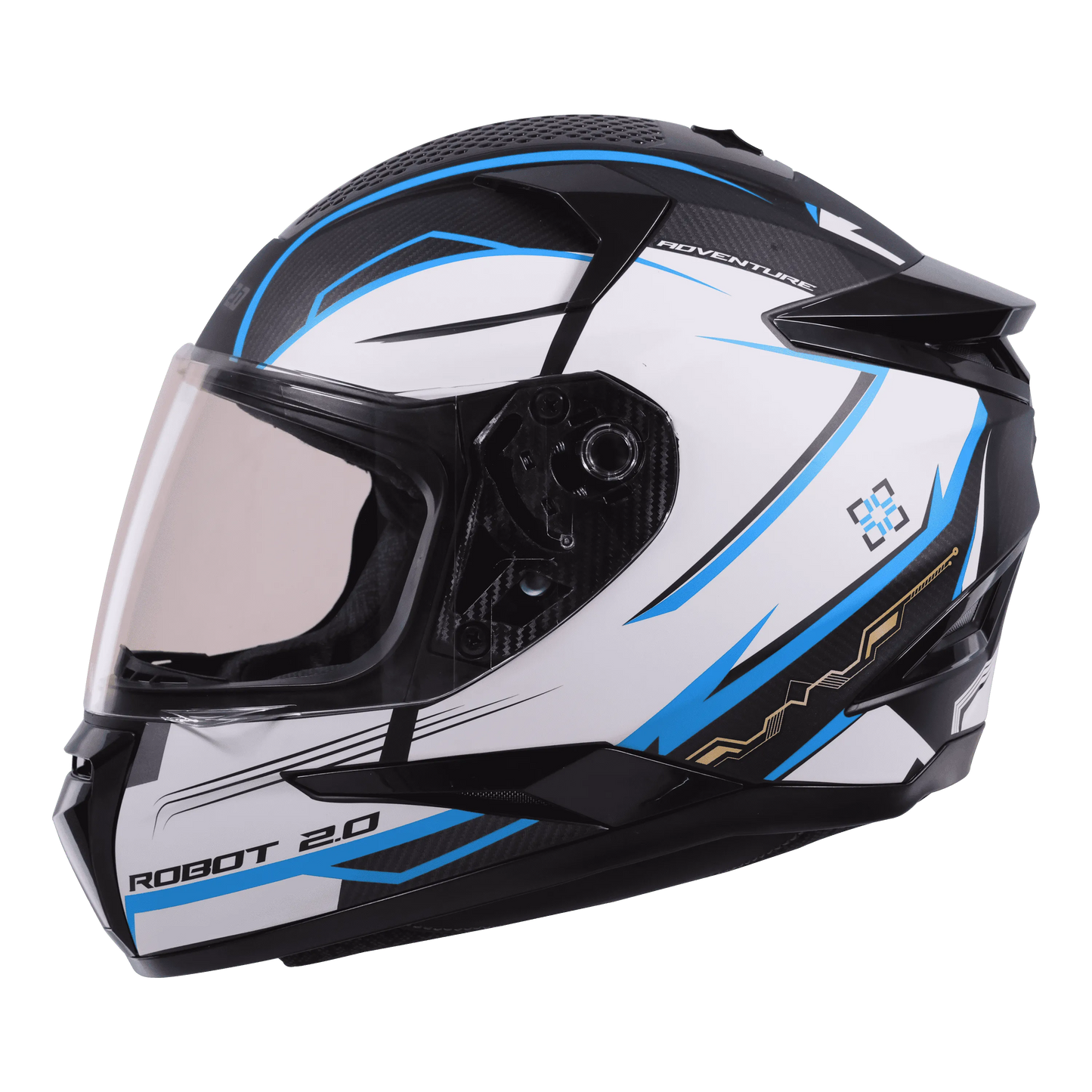 STEELBIRD Sbh 35 Robot Black Blue Full Face Helmet