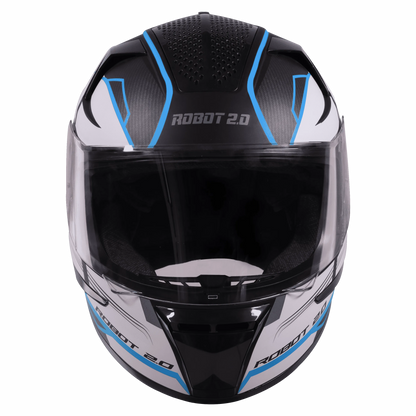 STEELBIRD Sbh 35 Robot Black Blue Full Face Helmet