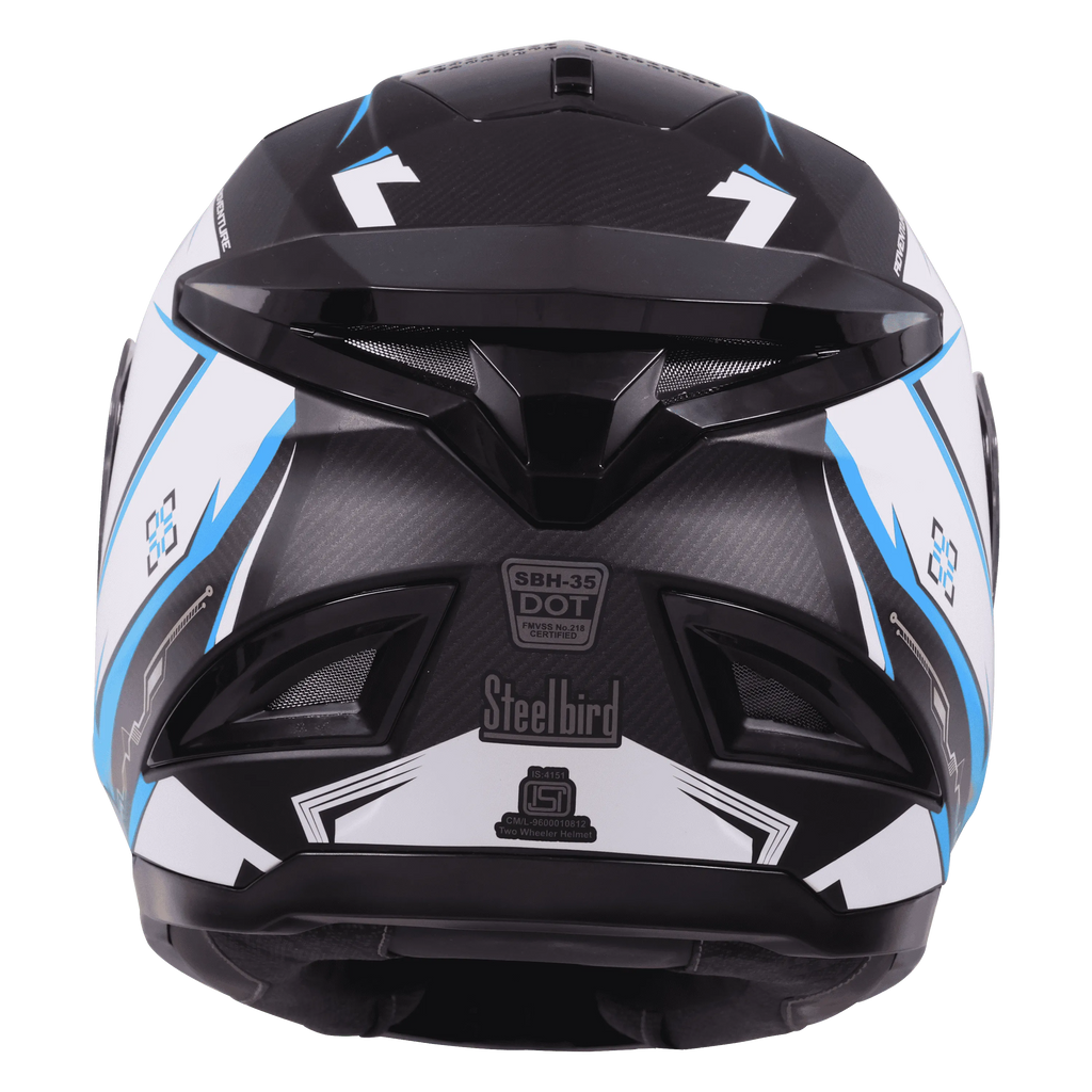 STEELBIRD Sbh 35 Robot Black Blue Full Face Helmet