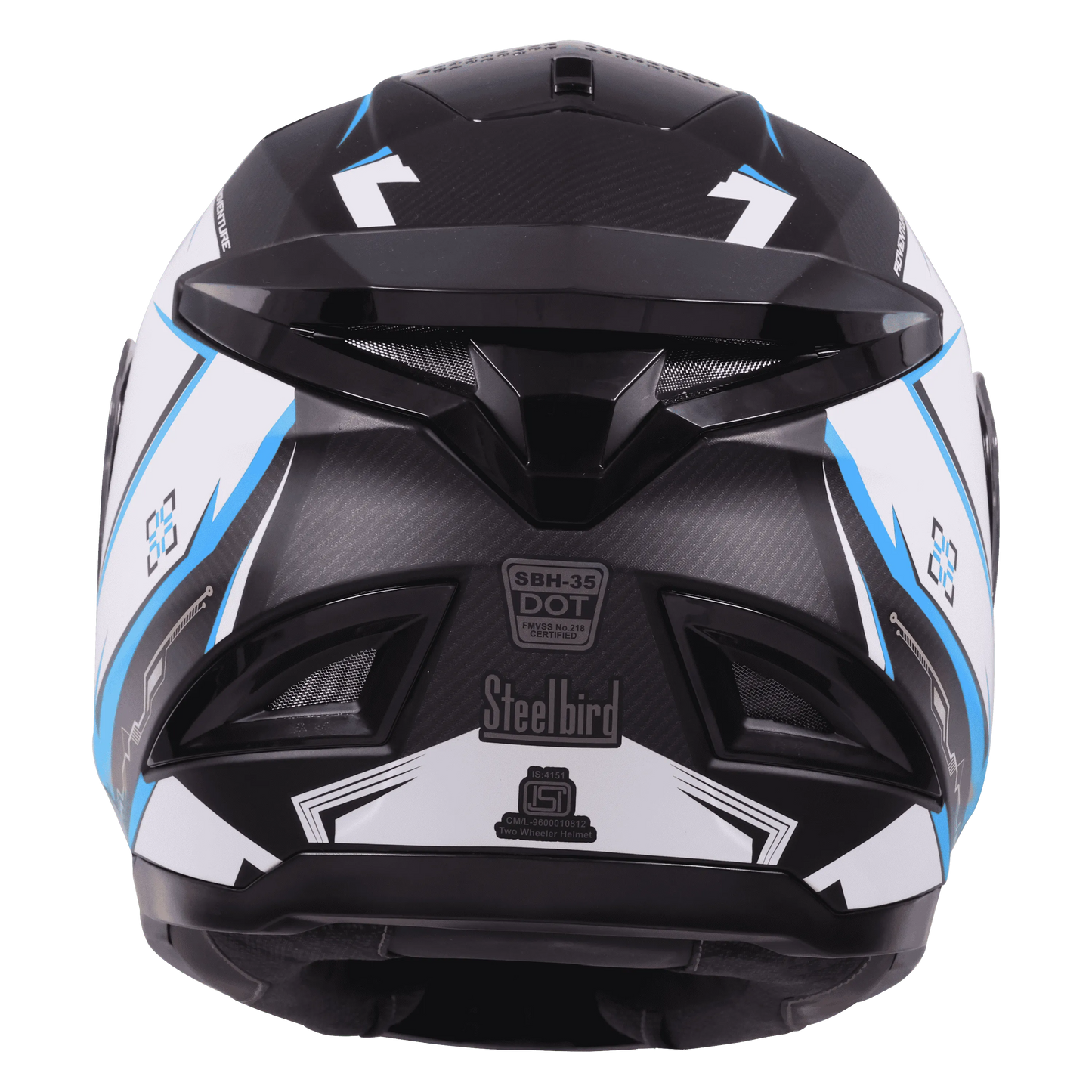 STEELBIRD Sbh 35 Robot Black Blue Full Face Helmet