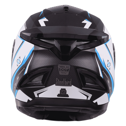 STEELBIRD Sbh 35 Robot Black Blue Full Face Helmet
