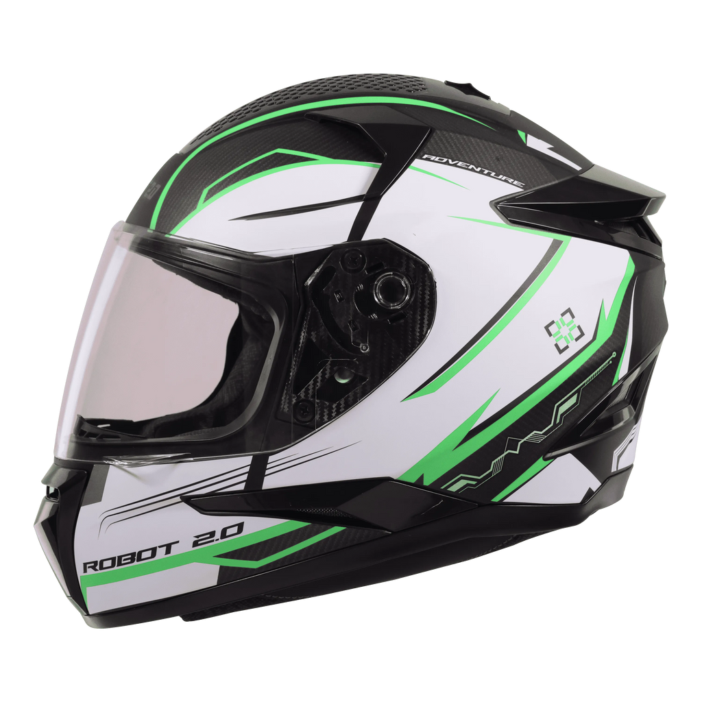 STEELBIRD Sbh 35 Robot Black Green Full Face Helmet