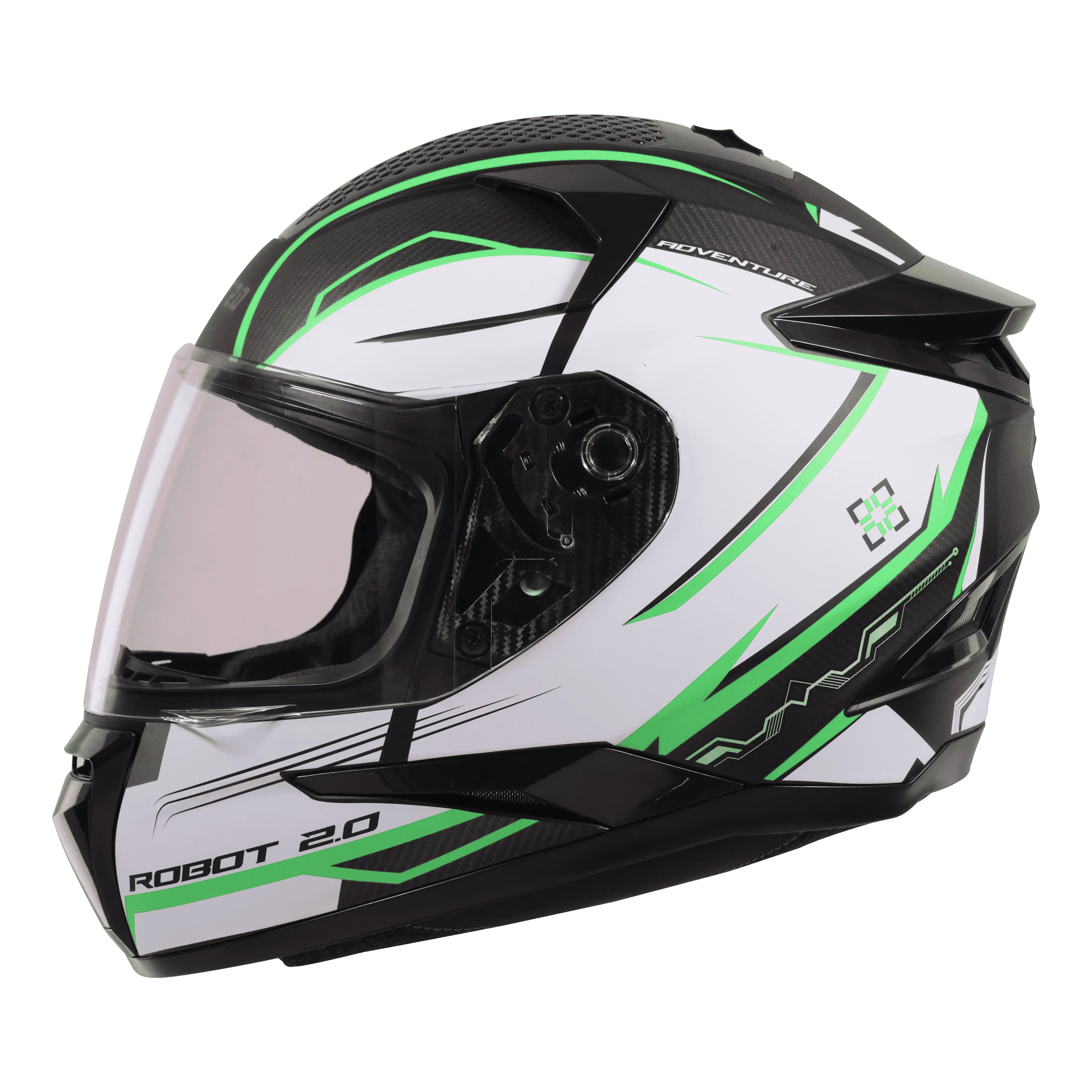 STEELBIRD Sbh 35 Robot Black Green Full Face Helmet