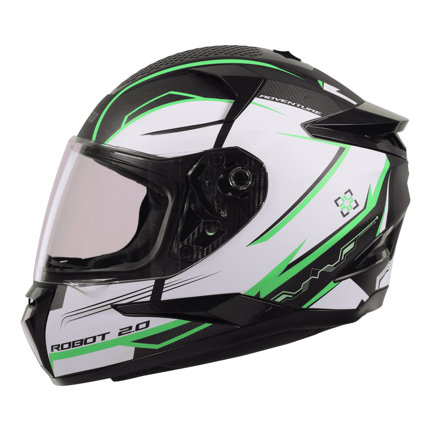 STEELBIRD Sbh 35 Robot Black Green Full Face Helmet