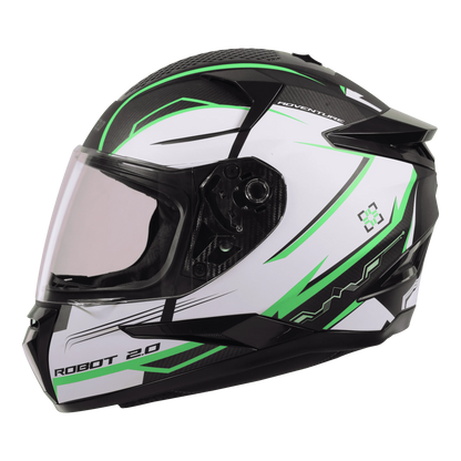 STEELBIRD Sbh 35 Robot Black Green Full Face Helmet