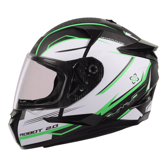 STEELBIRD Sbh 35 Robot Black Green Full Face Helmet