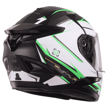 STEELBIRD Sbh 35 Robot Black Green Full Face Helmet