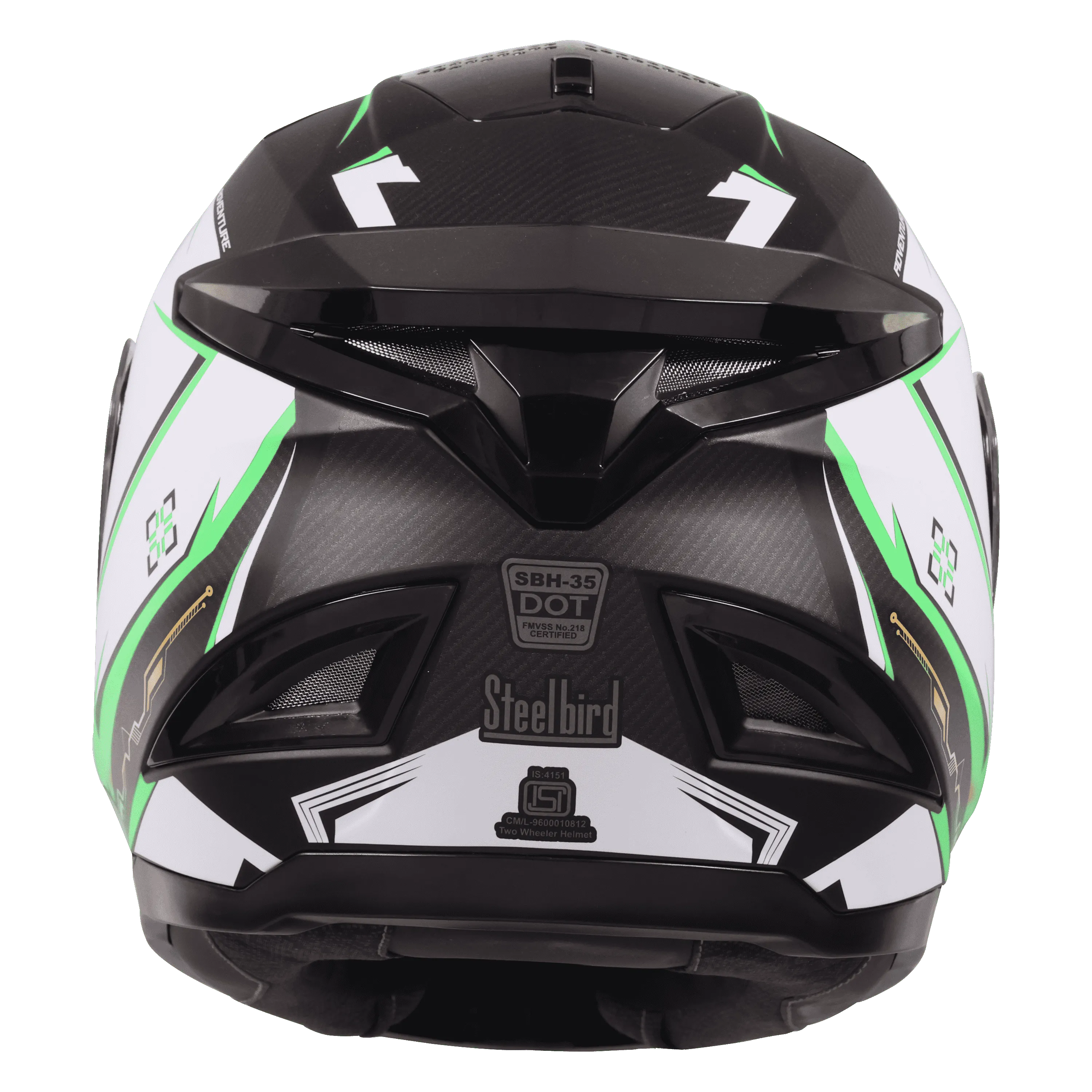 STEELBIRD Sbh 35 Robot Black Green Full Face Helmet