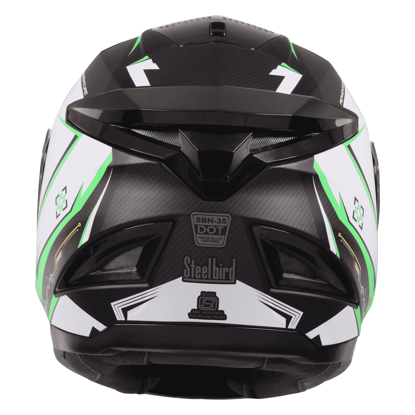 STEELBIRD Sbh 35 Robot Black Green Full Face Helmet