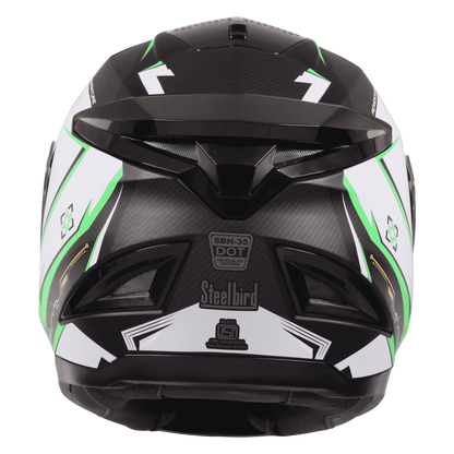 STEELBIRD Sbh 35 Robot Black Green Full Face Helmet