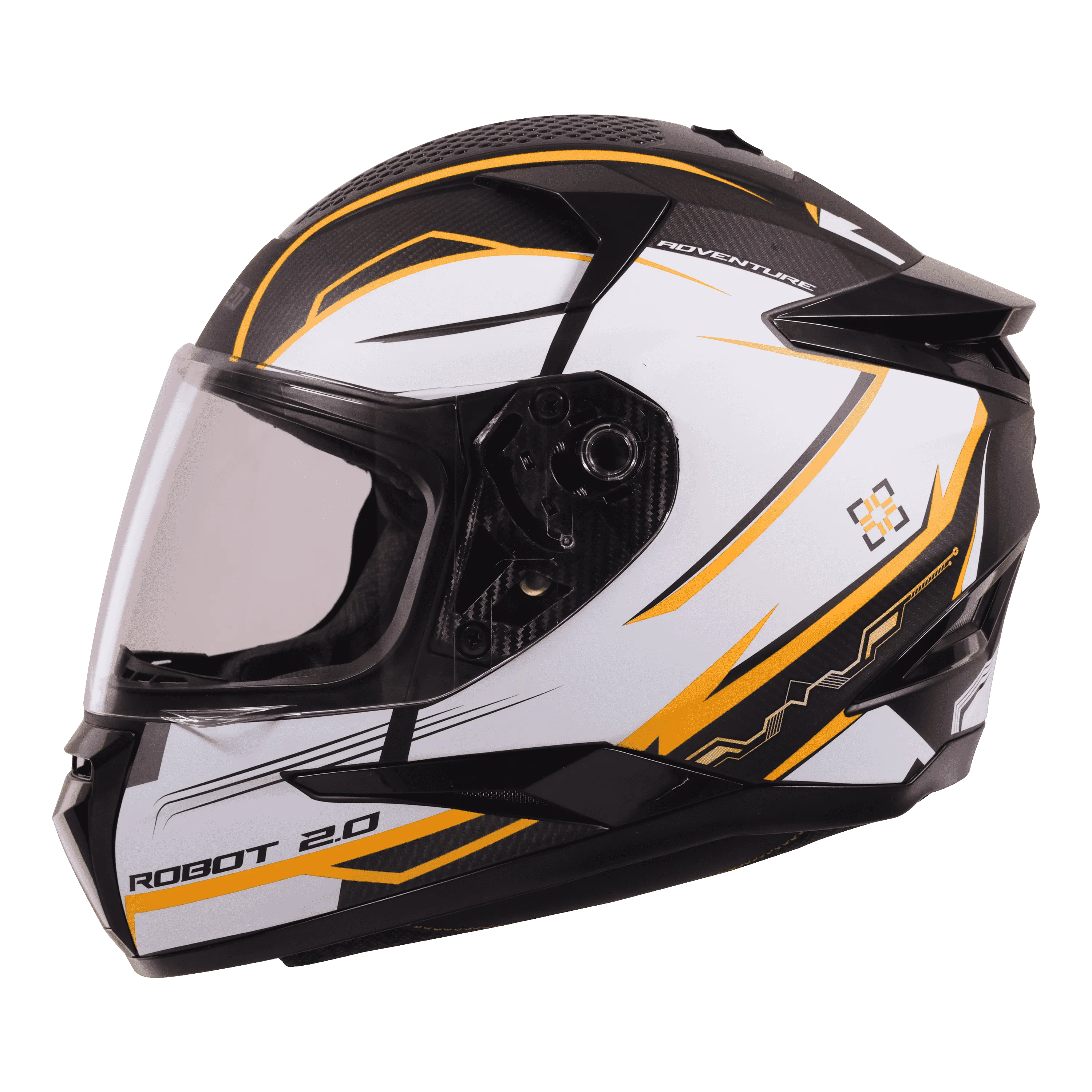 STEELBIRD Sbh 35 Robot Black Orange Full Face Helmet