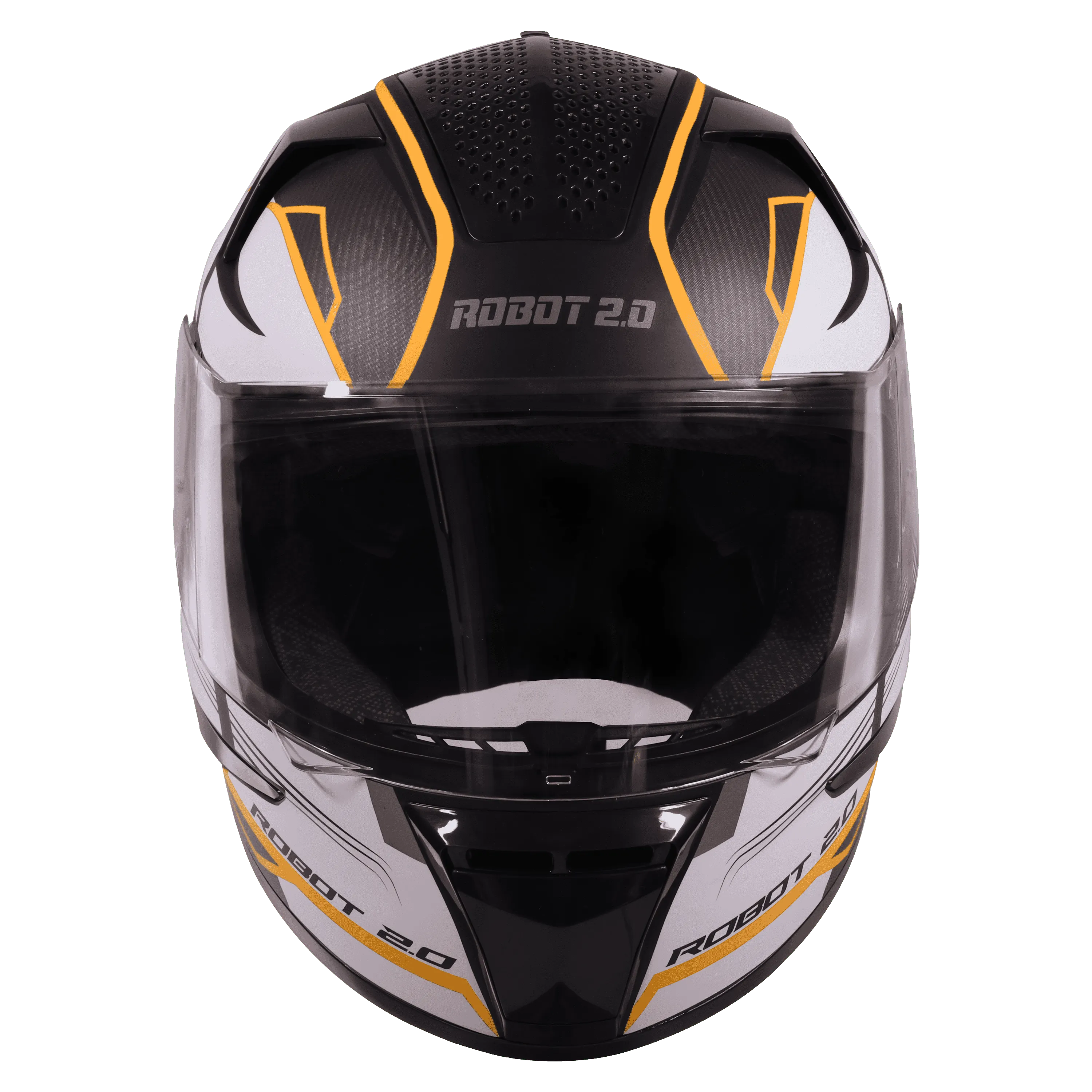 STEELBIRD Sbh 35 Robot Black Orange Full Face Helmet
