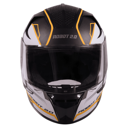 STEELBIRD Sbh 35 Robot Black Orange Full Face Helmet