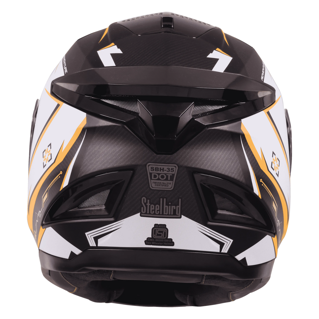 STEELBIRD Sbh 35 Robot Black Orange Full Face Helmet