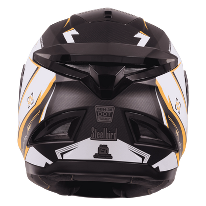 STEELBIRD Sbh 35 Robot Black Orange Full Face Helmet