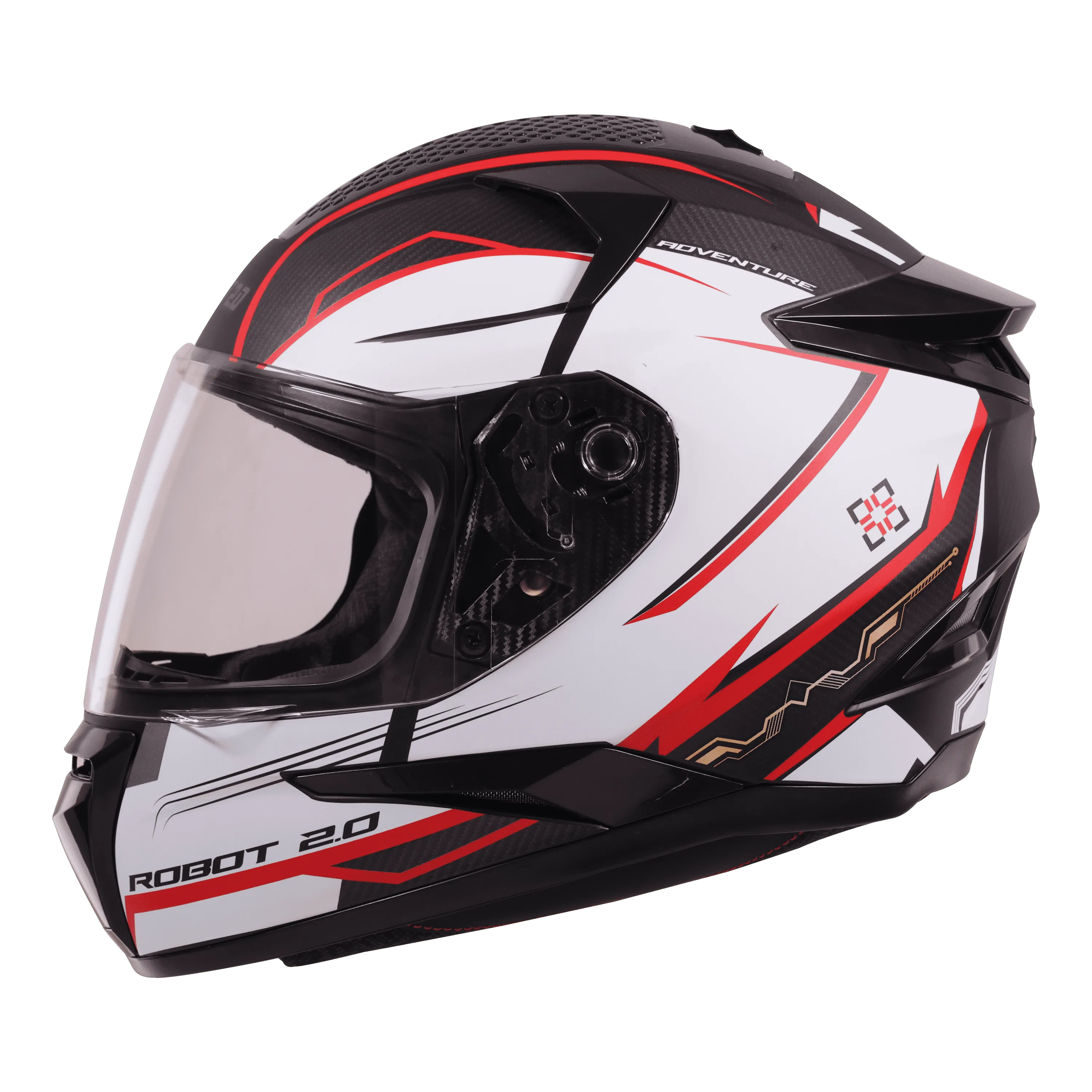 STEELBIRD Sbh 35 Robot Black Red Full Face Helmet