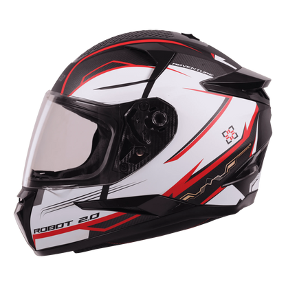 STEELBIRD Sbh 35 Robot Black Red Full Face Helmet