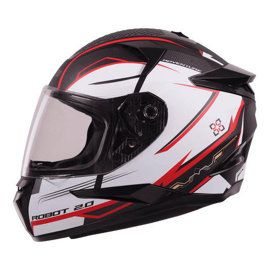 STEELBIRD Sbh 35 Robot Black Red Full Face Helmet