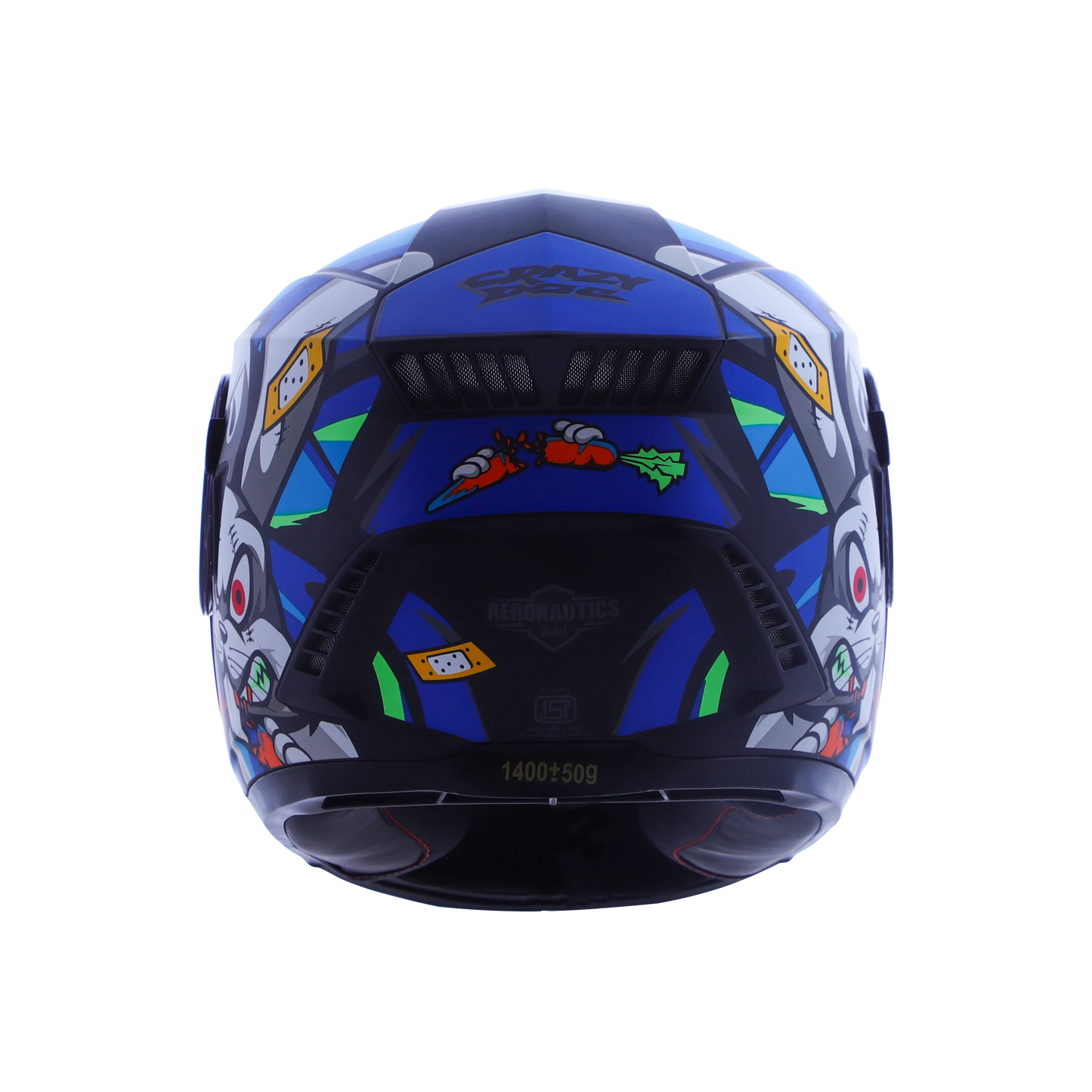 STEELBIRD Sbh 40 Issmecrazy Doe Glsy Blkblue 600Mm C Full Face Helmet