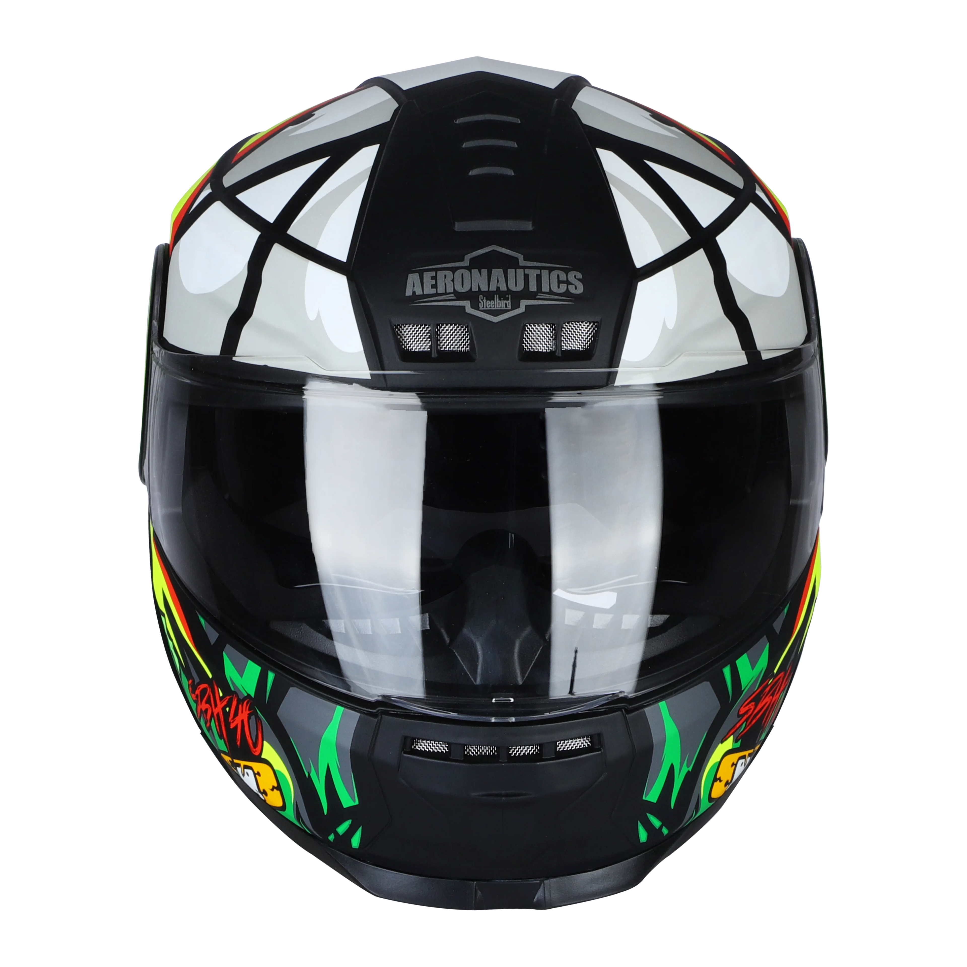 STEELBIRD Sbh 40Issmecrazy Doe Glsy Blkgreen 600Mm C Full Face Helmet