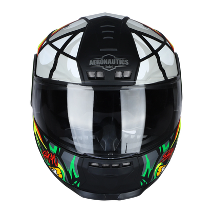 STEELBIRD Sbh 40Issmecrazy Doe Glsy Blkgreen 600Mm C Full Face Helmet