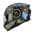 STEELBIRD Sbh 40 Iss Assasin Glsy Black Blue Full Face Helmet