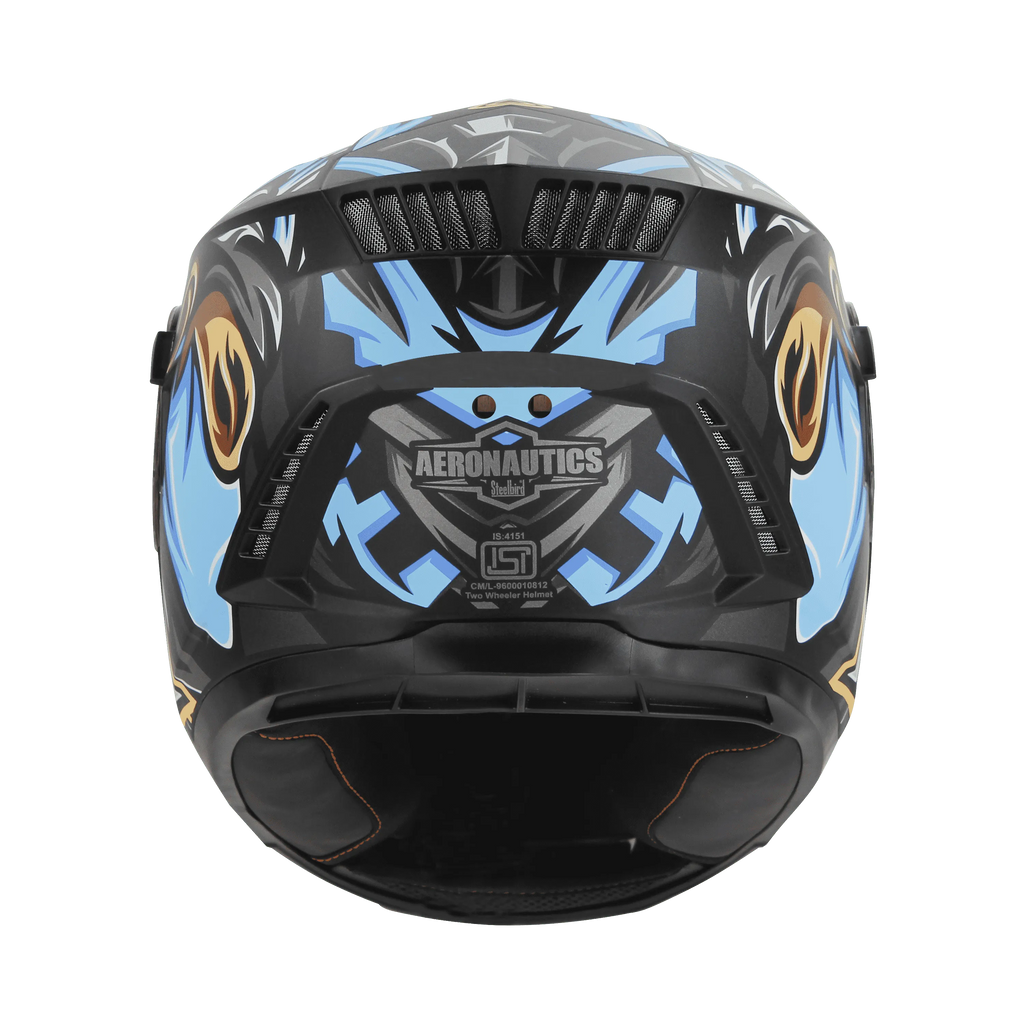 STEELBIRD Sbh 40 Iss Assasin Glsy Black Blue Full Face Helmet