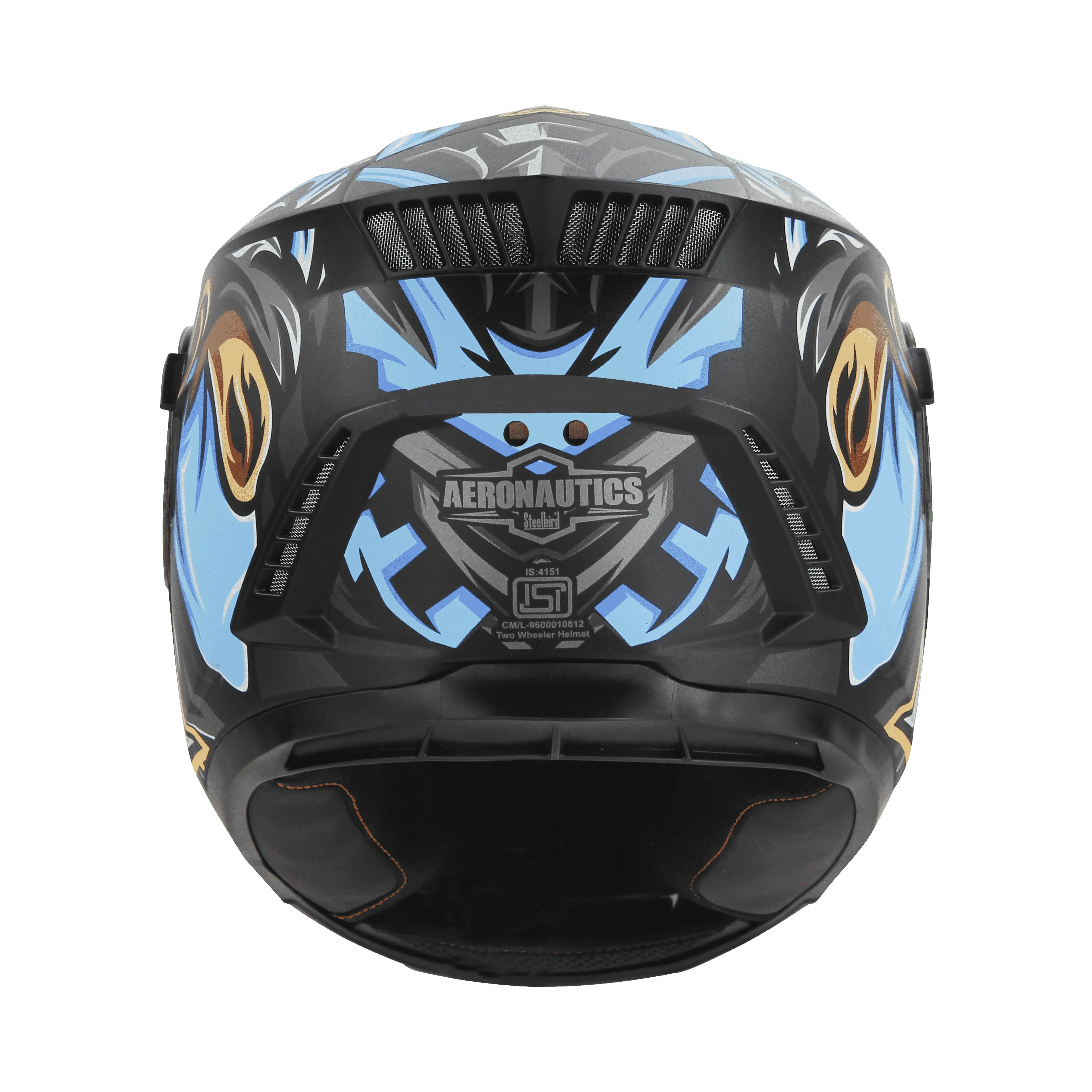 STEELBIRD Sbh 40 Iss Assasin Glsy Black Blue Full Face Helmet