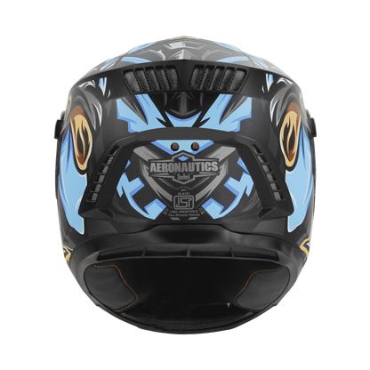 STEELBIRD Sbh 40 Iss Assasin Glsy Black Blue Full Face Helmet
