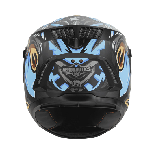 STEELBIRD Sbh 40 Iss Assasin Glsy Black Blue Full Face Helmet