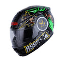 STEELBIRD Sbh 40 Iss Assasin Glsy Black Green Full Face Helmet