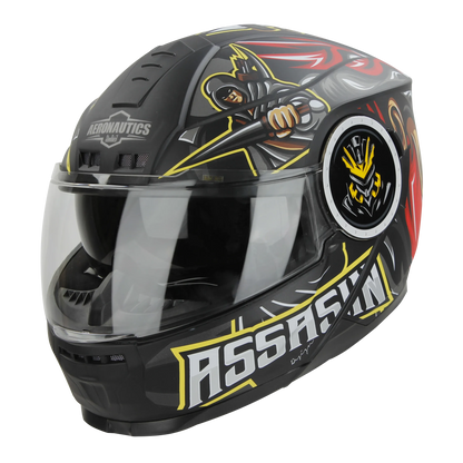STEELBIRD Sbh 40 Iss Assasin Glsy Black Red Full Face Helmet