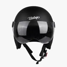 STEELBIRD Sbh 54 Vintage Black Half Face Helmet